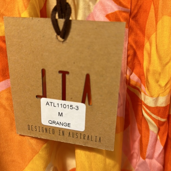 Abel The Label Anthropologie Orange Pink Boho Maxi Dress - Picture 6 of 6